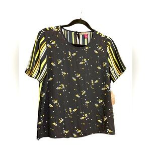 Vince Camuto Women’s Top Blouse Size XS Style River Valley F1 Color 416 Caviar